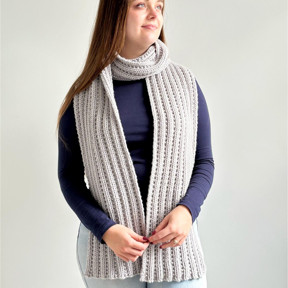 Scarf Indian Cross Stitch Knitting Pattern Beaded Rib' Scarf LoveCrafts, image size:1000x1000