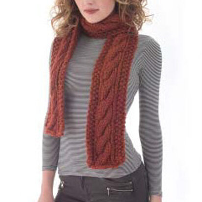Favorite Classic Cabled Scarf in Lion Brand Wool-Ease Thick & Quick - L40179