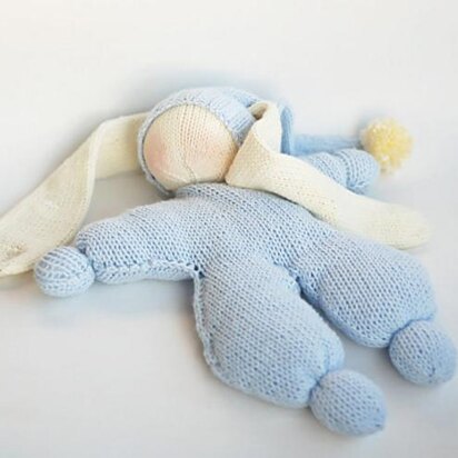 Waldorf knitted Rabbit doll for small babies - knitting pattern