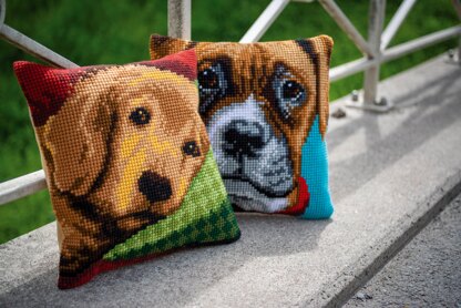 Vervaco Sleepy Little Dog Cross Stitch Cushion Kit - 40 x 40 cm