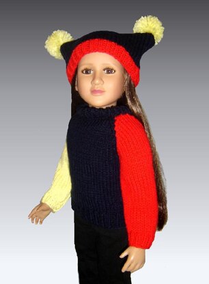 Pattern for 23 inch doll Sweater (My Twinn, My BFF) Raglan Sleeves 608