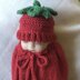 Doll strawberry sleeping bag cacoon and matching hat