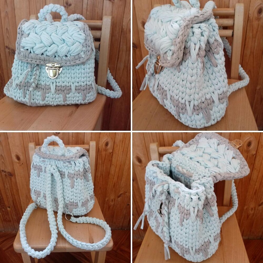 T shirt yarn Backpack for girl or woman Crochet pattern by Amitoyshandmade LoveCrafts