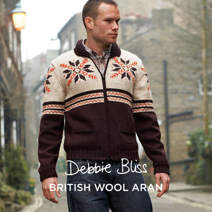 Nordic Jacket - Knitting Pattern for Men in Debbie Bliss British Wool Aran