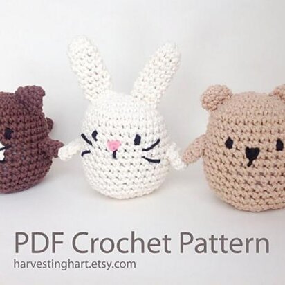 Bear, Cat and Bunny Rabbit Crochet Pattern