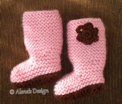 18" DOLL FLOWER KNIT BOOTS