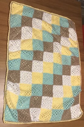 Lined granny square baby blanket