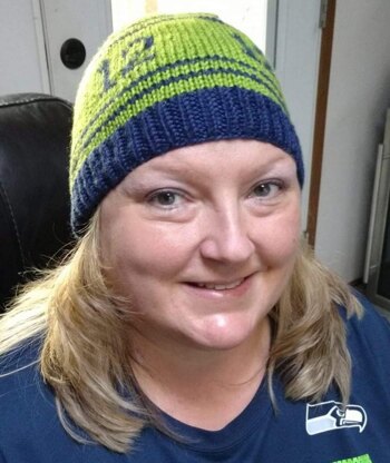 Seahawks 12 Knitted Beanie Pattern