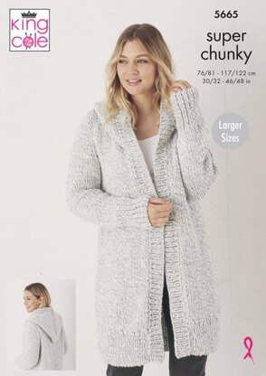 Jackets Knitted in King Cole Timeless Super Chunky and Timeless Classic Super Chunky - 5665 - Downloadable PDF