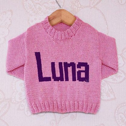 Intarsia - Luna Moniker Chart - Childrens Sweater