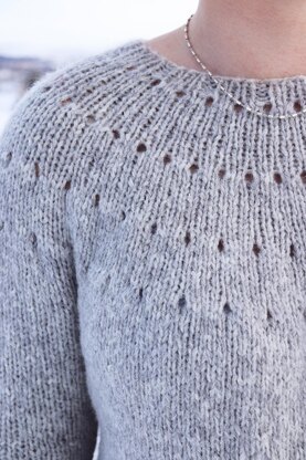 Easy Eyelet Yoke Sweater