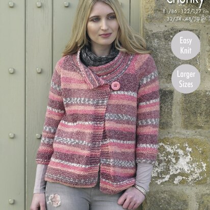 Ladies Jackets in King Cole Drifter Chunky - 4597 - Downloadable PDF