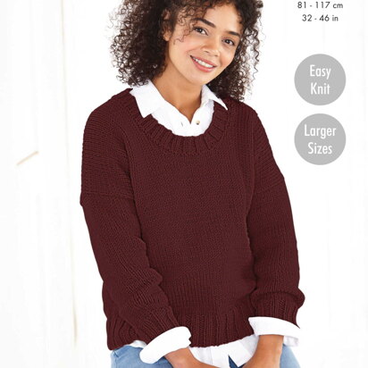 Sweater and Cardigan Knitted in King Cole Ultra Soft Chunky - 5826 - Downloadable PDF