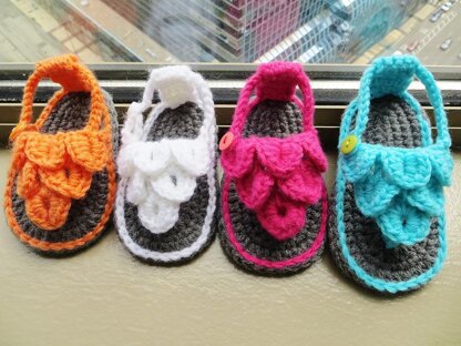 Crocodile Stitch Baby Sandals