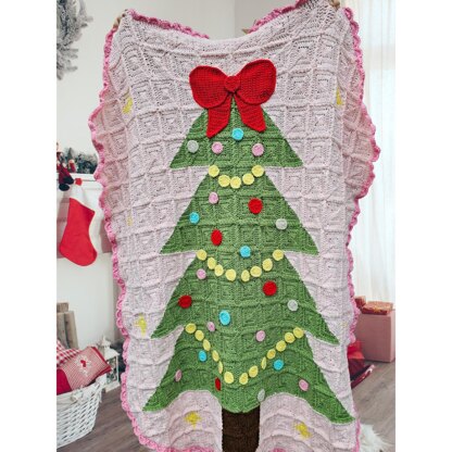 Holiday Tree Granny Square Blanket