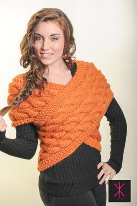 Pullover Cable Vest Wrap