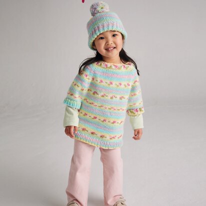 Hayfield 5570 New Blooms Poncho & Hat PDF