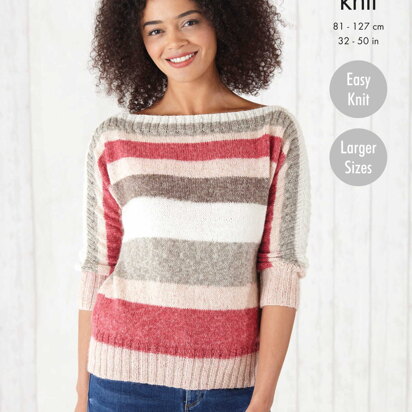 Sweater and Top Knitted in King Cole Harvest DK - 5783 - Downloadable PDF - knitting pattern