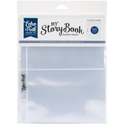 Echo Park Paper My Story Book Album Pocket Pages 6"X8" 10/Pkg - (2) 4"X6" Openings