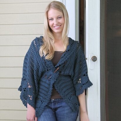 542 Ice Glen Cardigan - Crochet Pattern for Women in Valley Yarns Deerfield