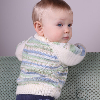 Plymouth Yarn 2990 Baby's Raglan Pullover in Dreambaby DK Paintpot PDF