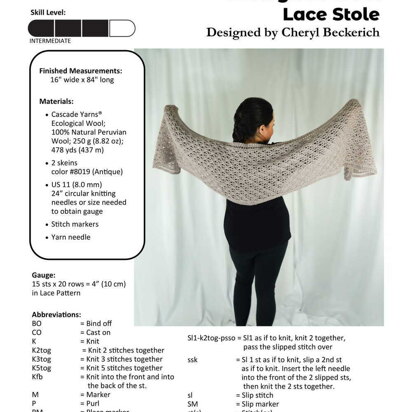 Cascade Yarns A373 Lace Stole (Free)