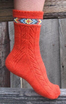 Indian Feather Socks (side design)