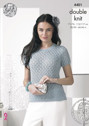 Sweater & Cardigan in King Cole Glitz - 4401 - Downloadable PDF