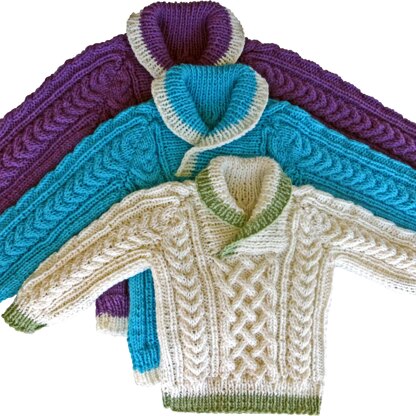 Child’s Saxon Braid Cable Sweater Set