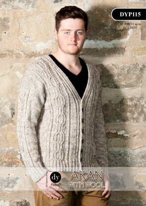 Cardigan in DY Choice Aran With Wool Tweed - DYP115