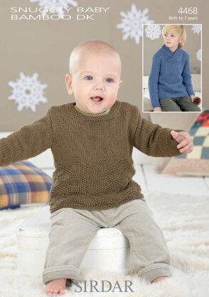Boy's Sweaters in Sirdar Snuggly Baby Bamboo DK - 4468 - Downloadable PDF