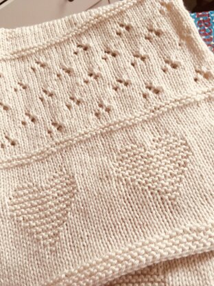 Heart Stripe Blanket, Knitting Pattern