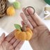 Crochet pumpkin keyring Amigurumi pattern Halloween ornament Car mirror hanger Bag keychain charm