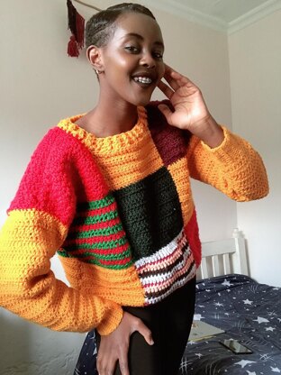 Patchwork crochet sweater