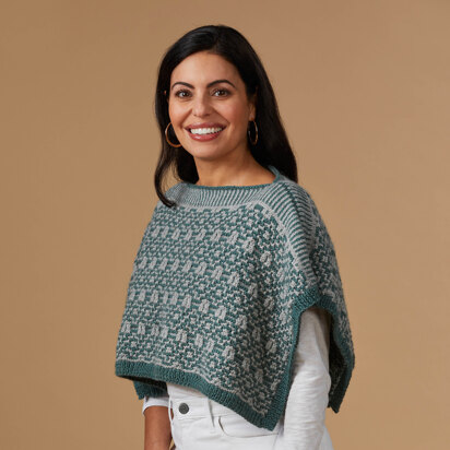 #1313 Pollux - Poncho Knitting Pattern for Women in Valley Yarns Hampden by Valley Yarns - knitting pattern