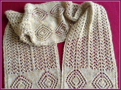 Gold, Silver, Diamonds, and Beads Lace Scarf