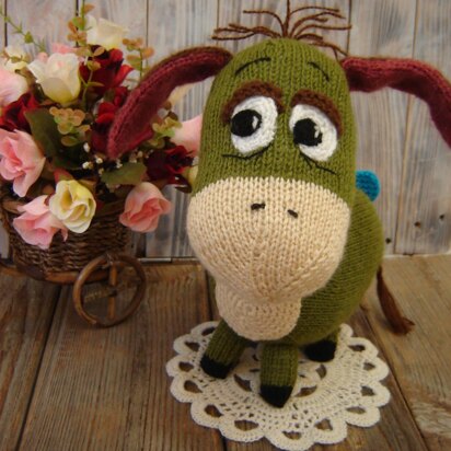 Toy Knitting Patterns - Knit your own plush Eeyore, farm animal figurine - knitting pattern