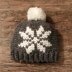Nordic snowflake hat with pompom