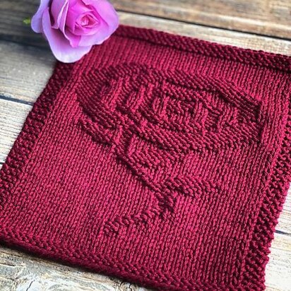 Rocky Mountain Rose Dishcloth - knitting pattern