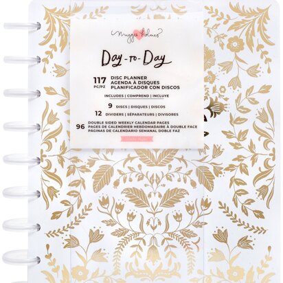 American Crafts Maggie Holmes Day-To-Day Undated 12 Month Planner 7.5"X9.5" - Golden