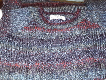 Men's cable panel sweater