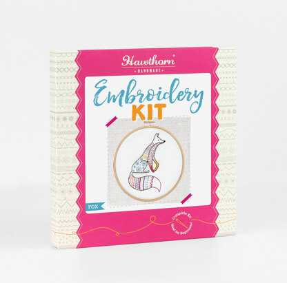 Hawthorn Handmade Fox Contemporary Printed Embroidery Kit