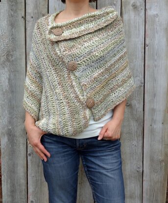 Buttoned Boho Poncho