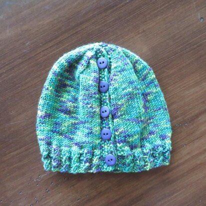 Girls' Sock Yarn Ponytail Hat