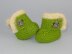 Baby Fur Trim Teddy Button Booties (Bootees)