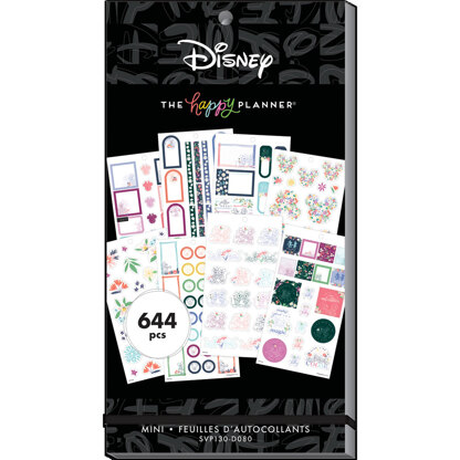 The Happy Planner Disney © Floral Mickey & Minnie Mini 30 Sheet Sticker Value Pack