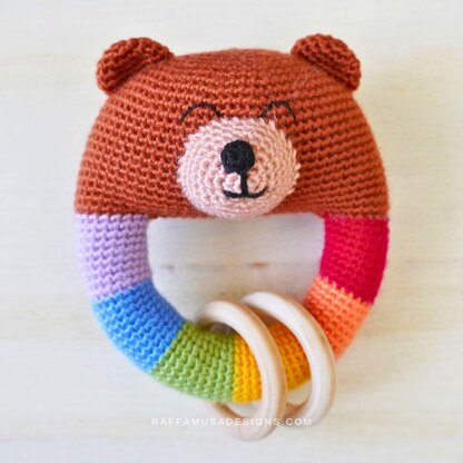 Rainbow Bear Baby Rattle