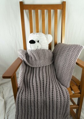 Rib Stitch Throw & Pillow in Cascade Yarns Cherub Bulky - B263 - Downloadable PDF