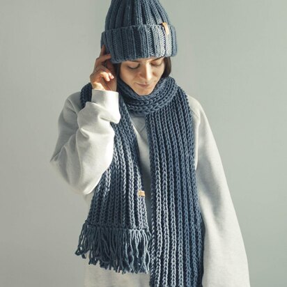 Set: High Top 2x2 Ribbed Hat and Brioche Scarf + Video