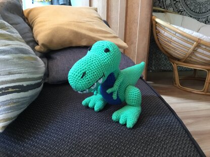 Travis the T-Rex, UK Terminology - Dinosaur Amigurumi